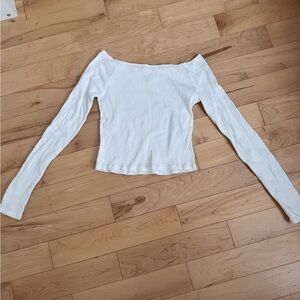 white brandy melville long sleeve boat neck top